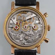 Thumbnail von Longines Chronograph Fly-Back 7415 Oversize rose gold 18KT Full Set 1972 Full Set