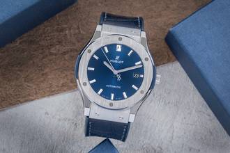 Thumbnail von Hublot Classic Fusion Blue 45 Blue Titan Automatik Ref. 511.NX.7170.LR