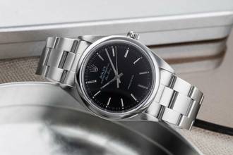 Thumbnail von Rolex Air King Black Dial Edelstahl Automatik Herrenuhr Ref 14000 B&P 2006 LC100