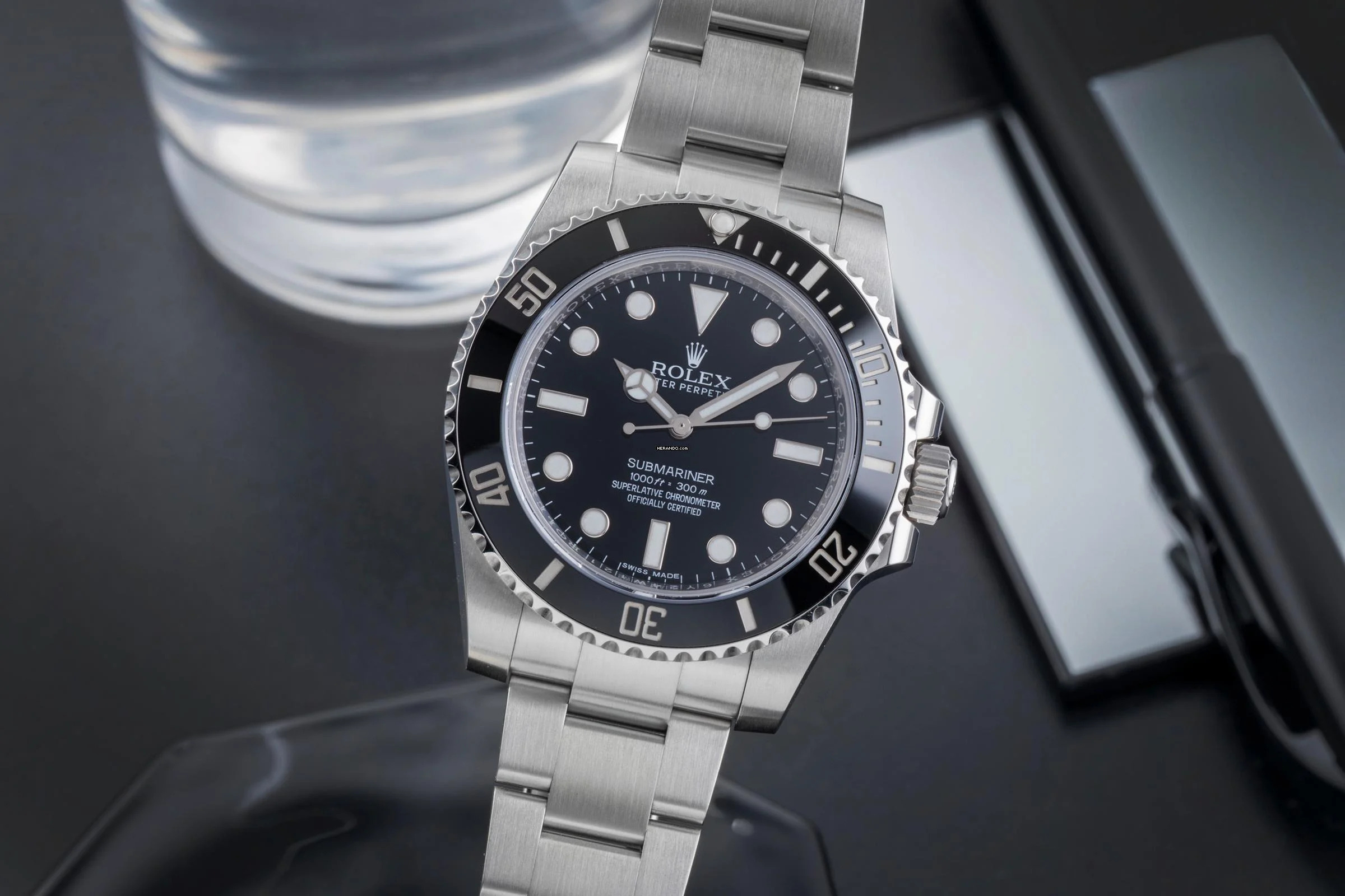 Rolex Submariner (No Date) Stahl Automatik Herrenuhr Ref. 114060 B&P 2016 LC100