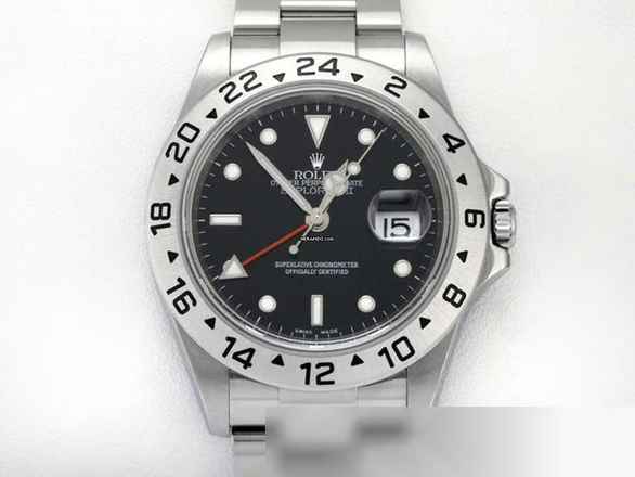  Rolex Explorer II 16570 T Stahl Automatik 2004 Zweite Zeitzone 2 Edelstahl Stainless Steel Oyster-band Chronometer Black Dial 