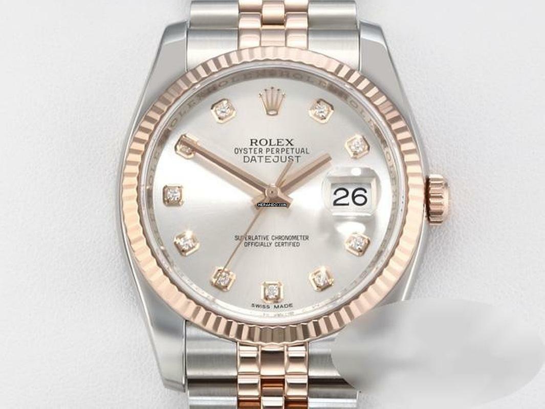 Rolex Datejust 36 36mm 116231 2014 Stahl Rosegold 750 Diamanten Automatik Stainless Steel 18kt Rose Gold Jubilé-band Chronometer Oyster