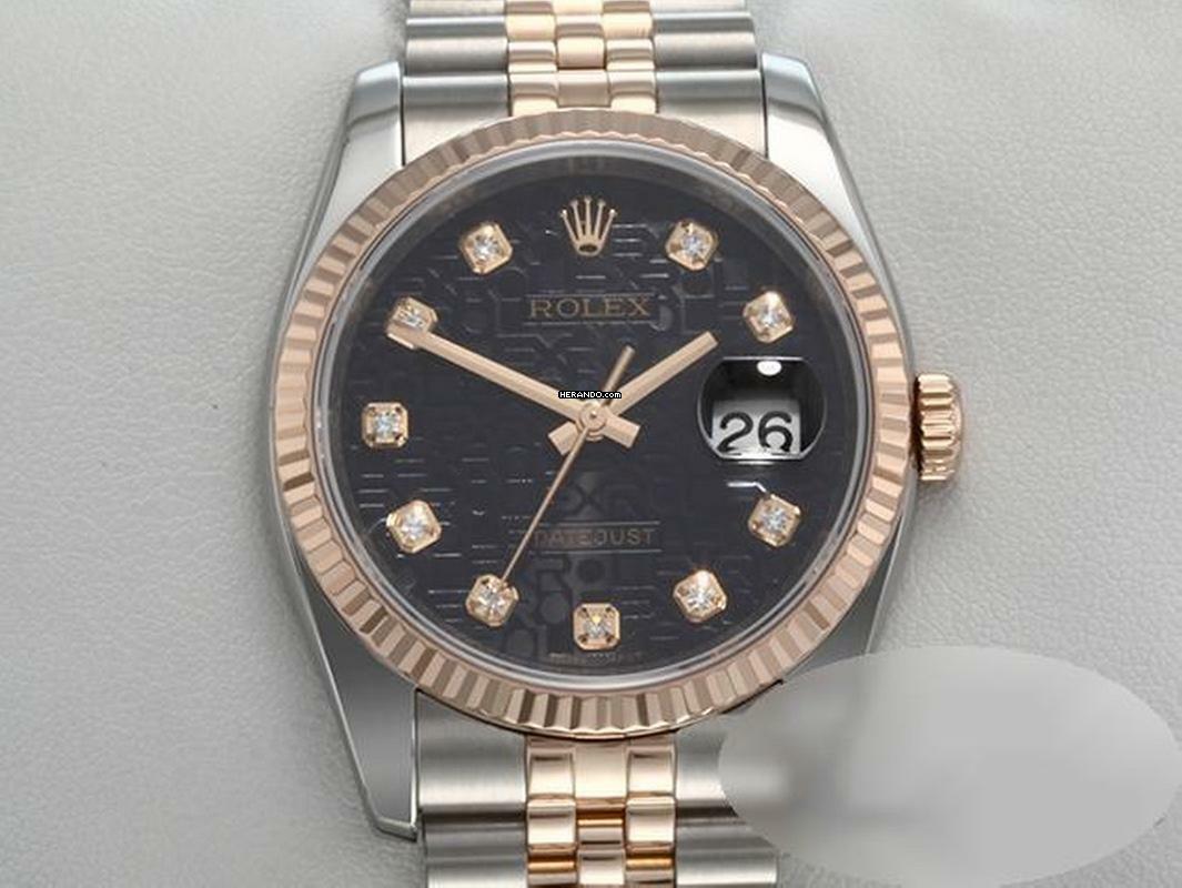 Rolex Datejust 36 36mm 116231 2013 Stahl Rosegold 750 Diamanten Automatik