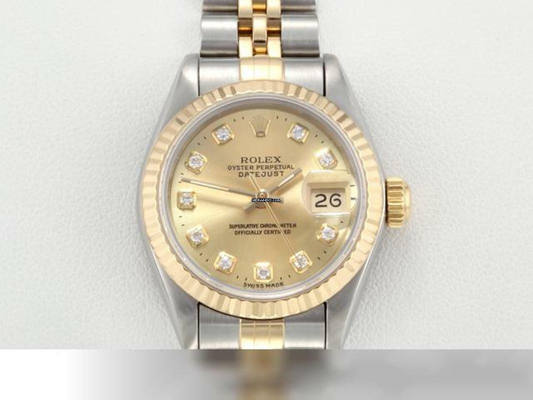 Rolex Lady-Datejust Edelstahl Gelbgold 750 Diamanten Automatik Gold Stahl Damen