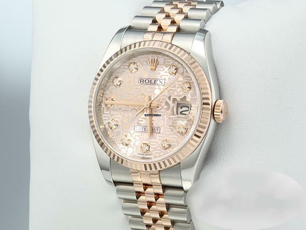 Rolex Datejust 36 36mm 116231 2016 Stahl Rosegold 750 Diamanten Automatik Stainless Steel 18kt Rose Gold Jubilé-band Chronometer Oyster