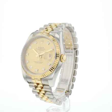  Rolex Datejust 36 Steel Gold Jubilee Fluted Champagne Diamond Dial 