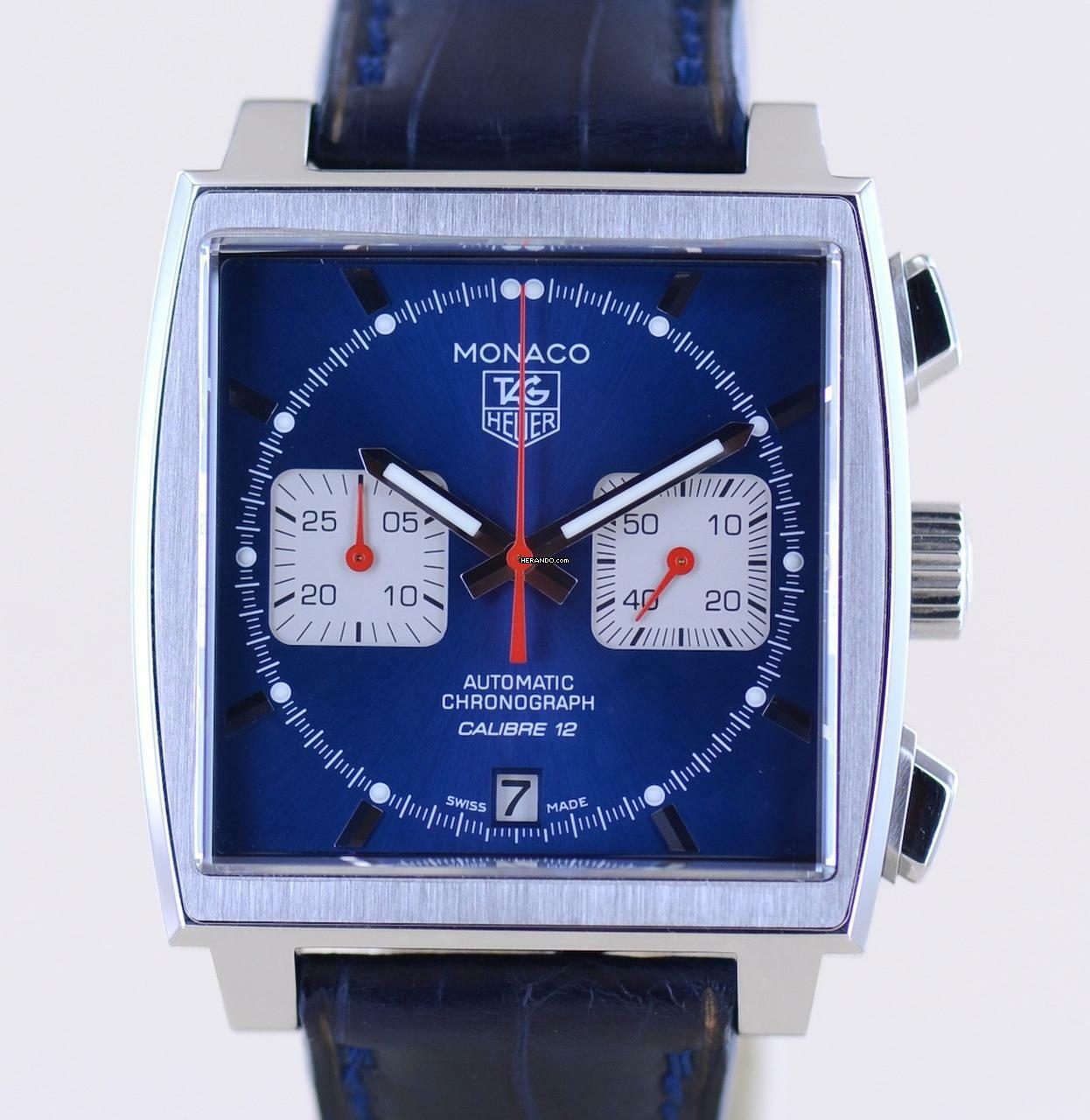 TAG Heuer Monaco Calibre 12 Chronograph Steve McQueen Automatic Saphir blue Calibre 12 Top B+P
