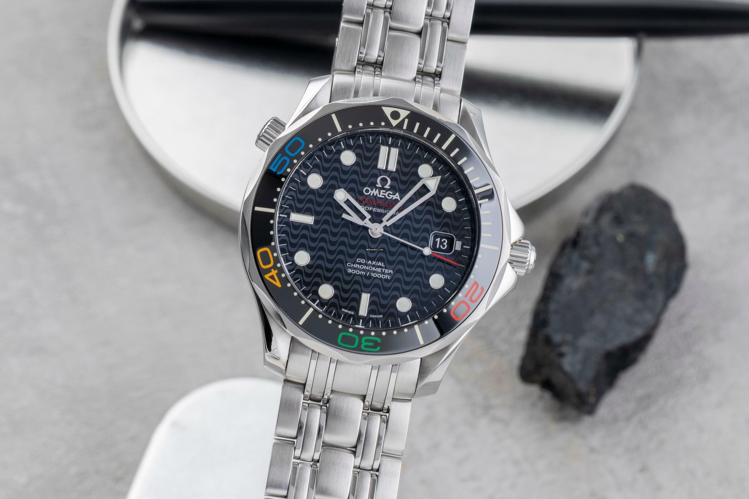 Omega Seamaster Diver 300 M Rio Stahl Automatik Herrenuhr 522.30.41.20.01.001 B&P