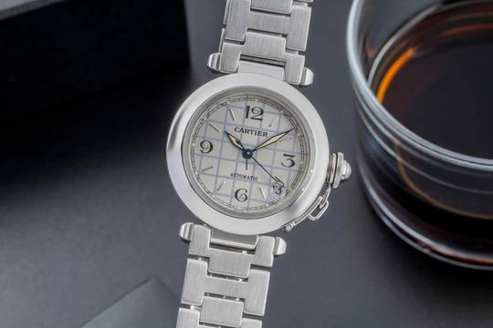  Cartier Pasha C Edelstahl Automatik Herrenuhr Ref. W31023M7 