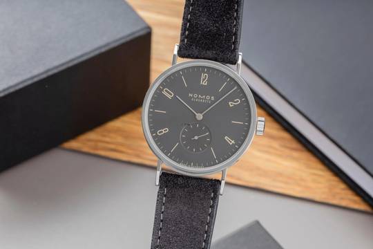  NOMOS Tangomat Ruthenium Glashütte Tangomat Ruthenium Stahl Automatik Herrenuhr Ref. 603 B&P 2014 