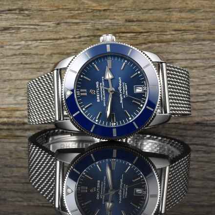  Breitling Superocean Heritage II 42 Blue Ceramic - Automatik - Stahl Armband 