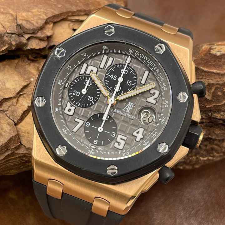  Audemars Piguet Royal Oak Offshore Chronograph Royal Oak Offshore Chrono - Roségold - Ref. 25940OK.OO.D002CA.02 Total Weight ca. 223g 