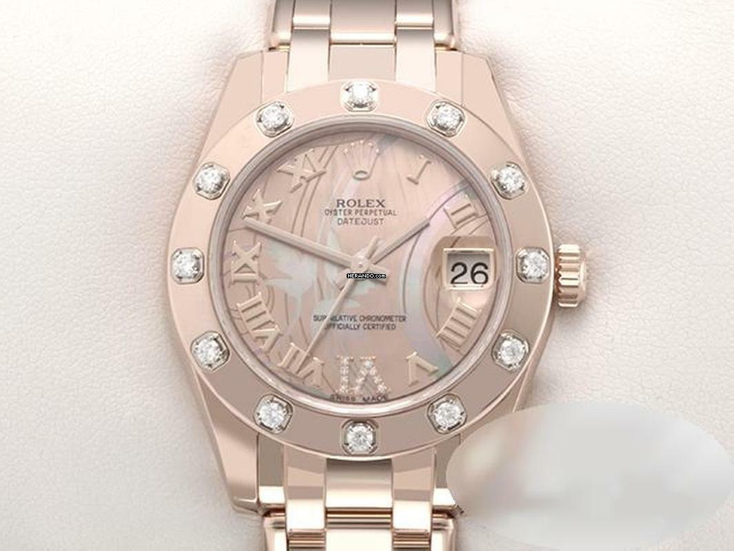 Rolex Lady-Datejust Pearlmaster 34 81315 2016 Lc100 Roségold 750 Perlmutt Diamanten Automatik