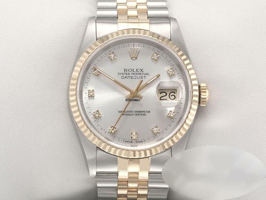  Rolex Datejust 36 36mm 16233 1997 Stahl Gelbgold 750 Diamanten Automatik Stainless Steel 18kt Yellow Gold Jubilé-band Chronometer Oyster 