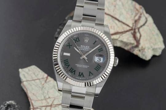  Rolex Datejust 41 Wimbledon Stahl Weissgold Automatik Herrenuhr 126334 B&P 2024 