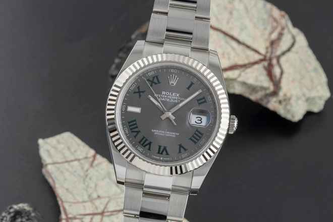  Rolex Datejust 41 Wimbledon Stahl Weissgold Automatik Herrenuhr 126334 B&P 2024 