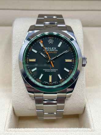  Rolex Milgauss Black Dial Top Condition Full Set with Box&Papers 2022 with first buying receipt LC Austria 
