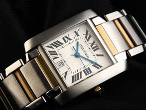Thumbnail von Cartier Tank Française Two Tone GM großes Modell Ref.2302 2000 Full Set wie Neu Vintage