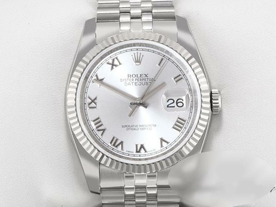 Rolex Datejust 36 36mm 116234 2018 Edelstahl Weissgold 750 Automatik Stainless Steel 18kt White Gold Jubilé-band Chronometer Oyster