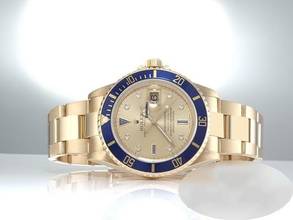 Thumbnail von Rolex Submariner Date 16618 2007 Sultan Gelbgold 750 Automatik Diamanten Saphir 18kt Yellow Gold Oyster-band Chronometer