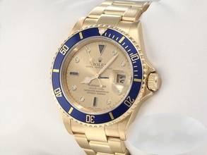 Thumbnail von Rolex Submariner Date 16618 2007 Sultan Gelbgold 750 Automatik Diamanten Saphir 18kt Yellow Gold Oyster-band Chronometer