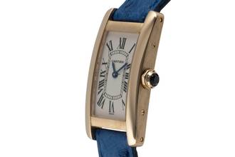 Thumbnail von Cartier Tank Américaine SM 18k (0,750) Gold Quarz Damenuhr Ref. W2601556