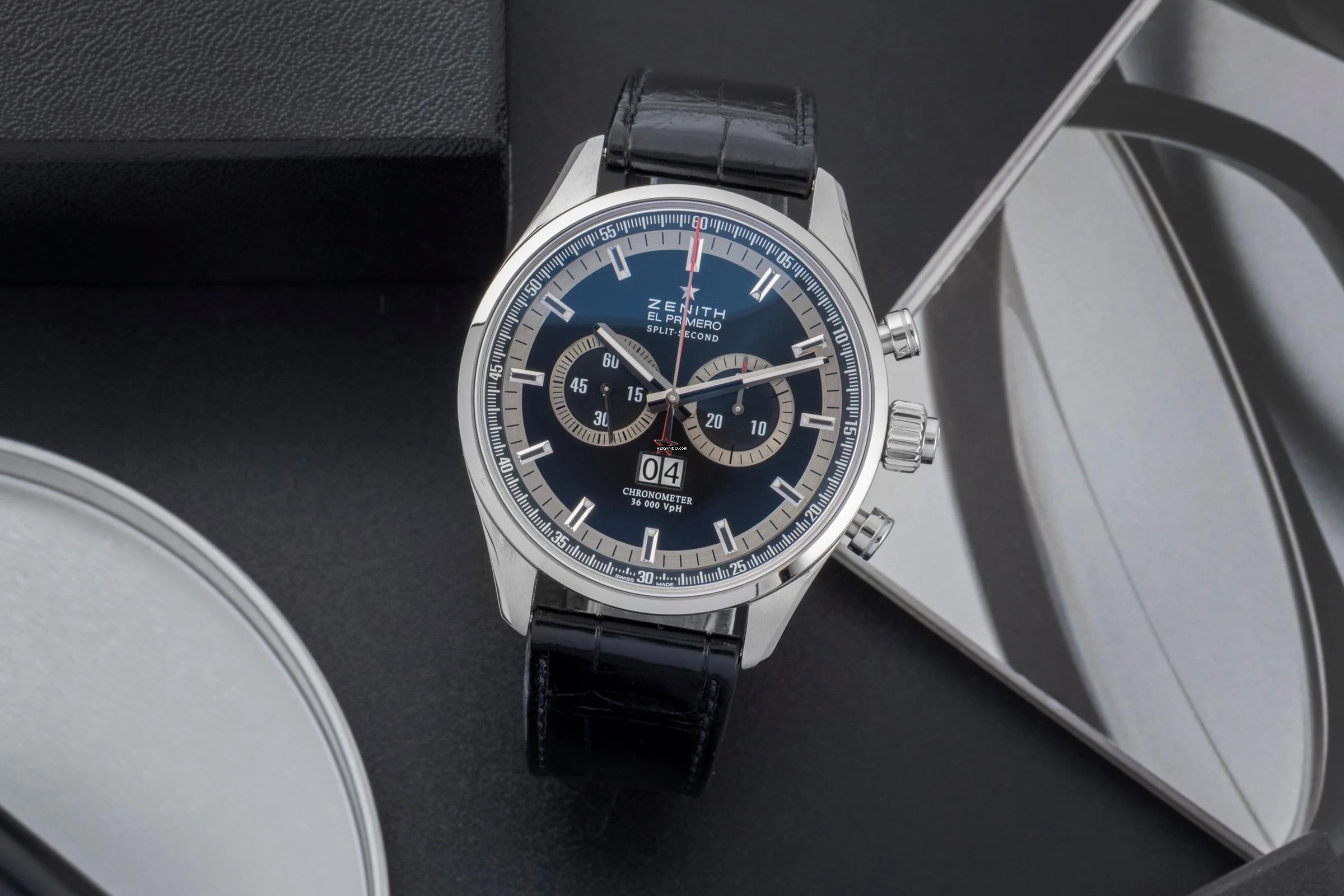  Zenith El Primero Rattrapante Chronograph Stahl Ref 03.2050.4026/91.C714 Papiere 