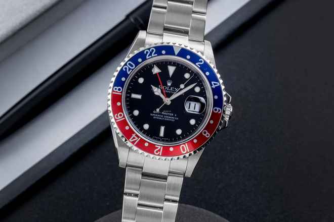  Rolex GMT-Master II Pepsi Stahl Automatik Herrenuhr 16710 T B&P 2007 LC 100 