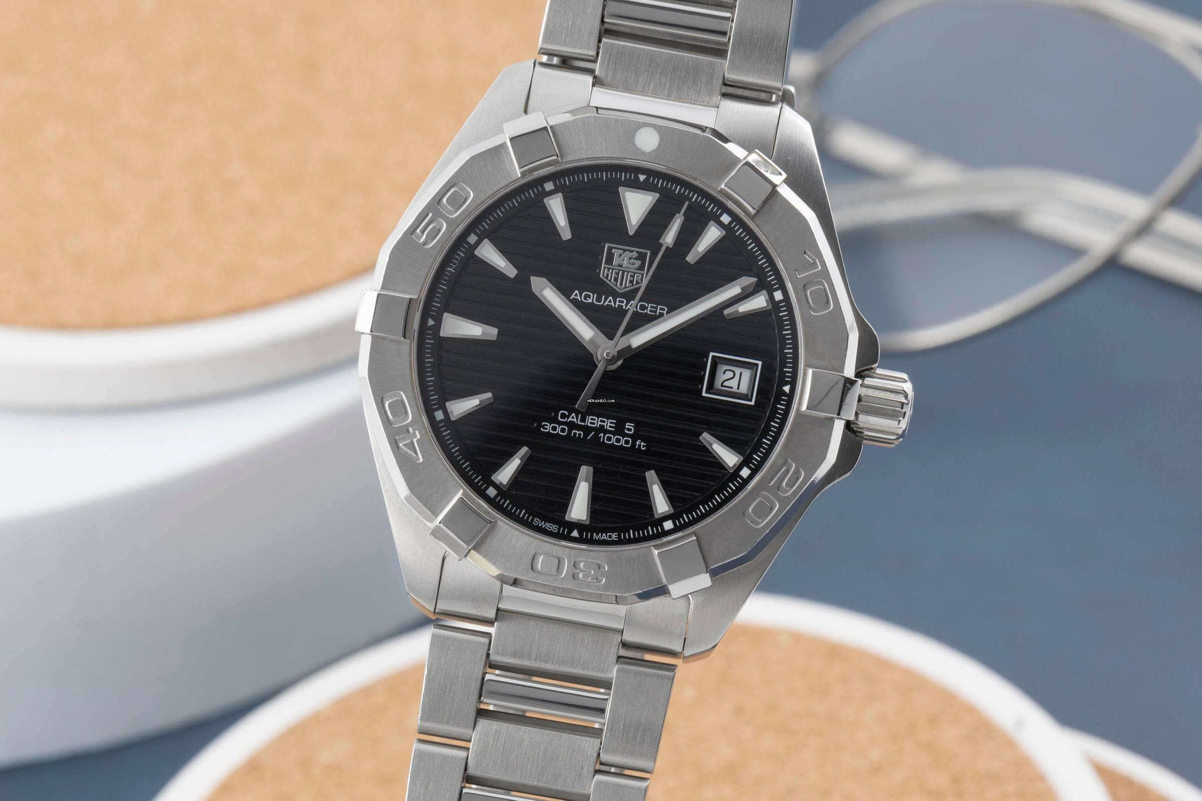 TAG Heuer Aquaracer 300M Automatik Calibre 5 Datum Edelstahl Herrenuhr Ref. WAY2110