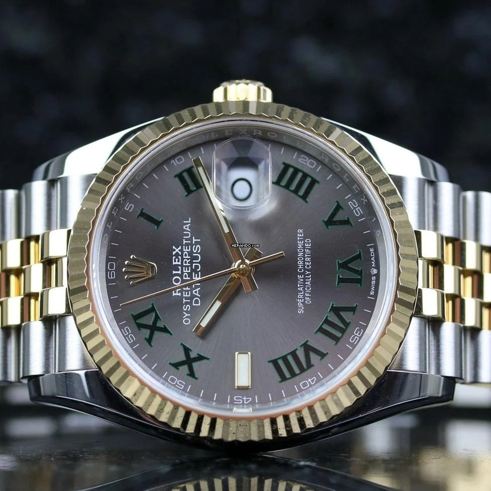 Rolex Datejust 36 Steel Gold - Wimbledon - like New - Fullset - 05/2022