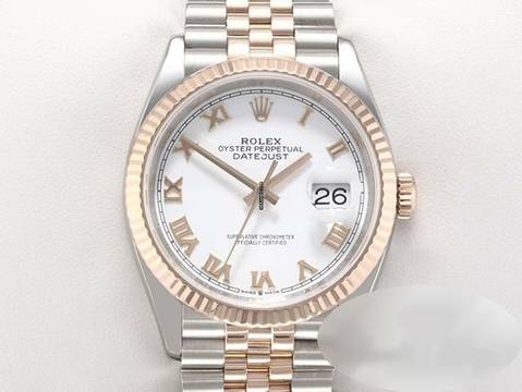  Rolex Datejust 36 36mm 126231 2020 Edelstahl Rosegold 750 Automatik Stainless Steel 18kt Rose Gold Jubilé-band Chronometer Oyster White Dial 