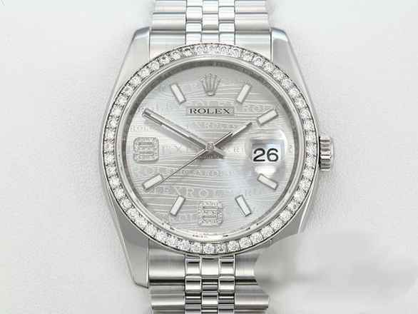  Rolex Datejust 36 36mm 116244 2011 Stahl Weissgold 750 Wave Diamanten Automatik Stainless Steel 18kt White Gold Jubilé-band Chronometer Oyster 