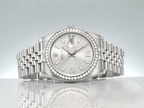Thumbnail von Rolex Datejust 36 36mm 116244 2011 Stahl Weissgold 750 Wave Diamanten Automatik Stainless Steel 18kt White Gold Jubilé-band Chronometer Oyster