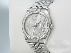 Thumbnail von Rolex Datejust 36 36mm 116244 2011 Stahl Weissgold 750 Wave Diamanten Automatik Stainless Steel 18kt White Gold Jubilé-band Chronometer Oyster