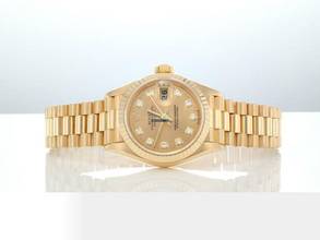 Thumbnail von Rolex Lady-Datejust Gelbgold 750 Diamanten 1996 Automatik 18kt Yellow Gold Damen President-band Chronometer Oyster