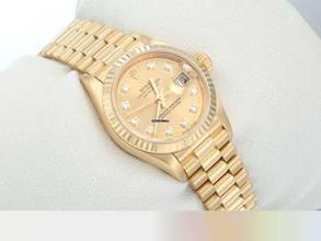 Thumbnail von Rolex Lady-Datejust Gelbgold 750 Diamanten 1996 Automatik 18kt Yellow Gold Damen President-band Chronometer Oyster