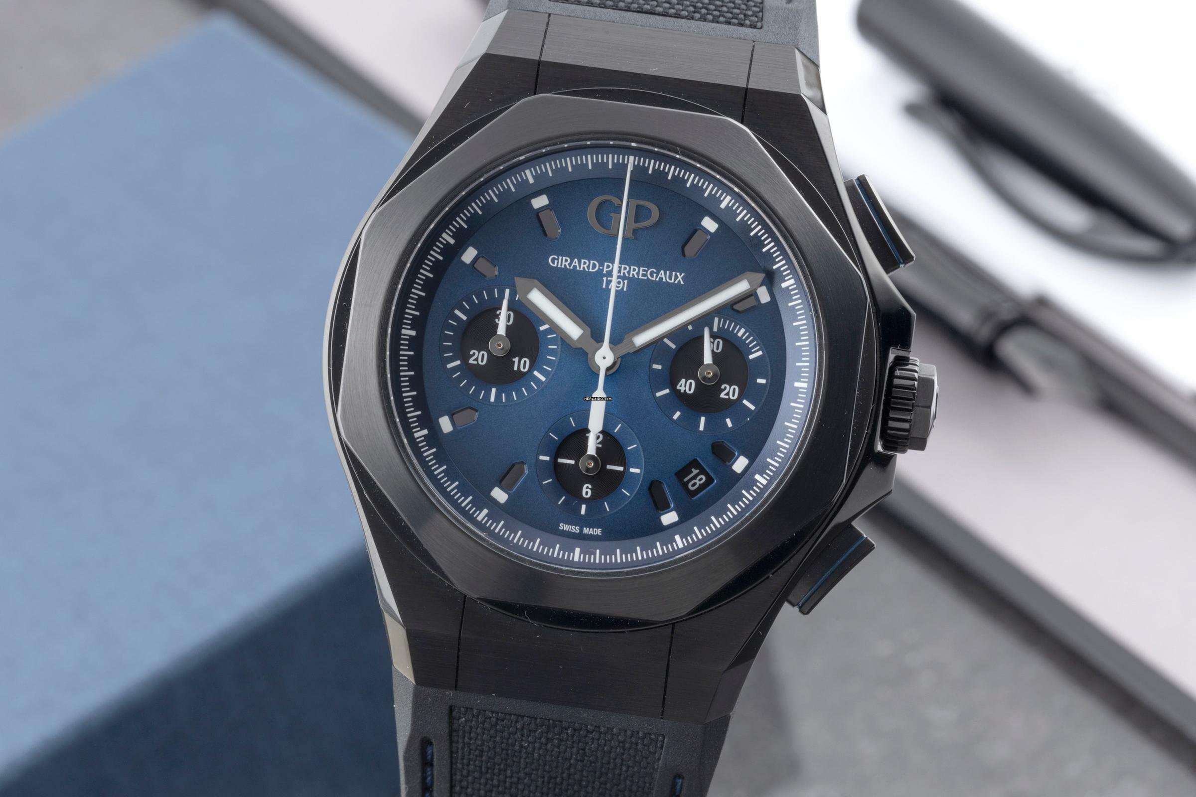  Girard Perregaux Laureato Chronograph Titan Automatik 81060-21-491-FH6A B&P 2022 