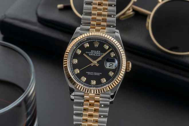  Rolex Datejust 36 Stahl / Gold Automatik Diamant-Zifferblatt Ref. 126233 B&P 2019 