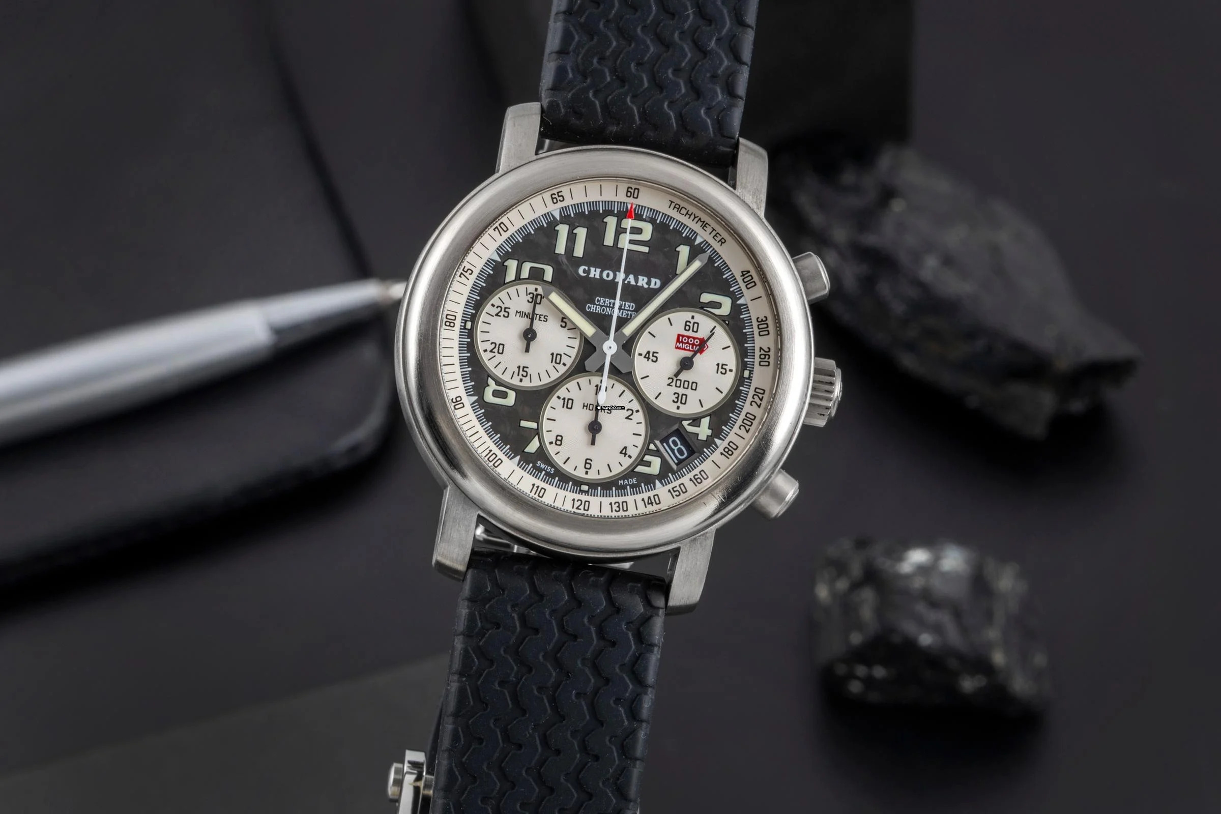  Chopard Mille Miglia Chronograph Automatik Titan Herrenuhr Ref. 16/8407 Box 