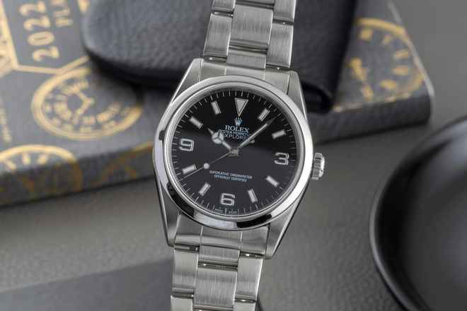  Rolex Explorer 36 Black Dial Oyster Stahl Automatik Ref. 14270 A-Serie 