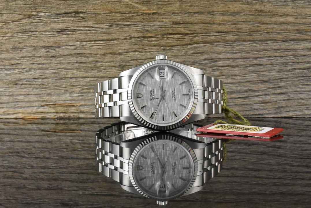  Tudor Prince Date 74034 NOS / UNGETRAGEN - Silver Linen Dial - Full Set 