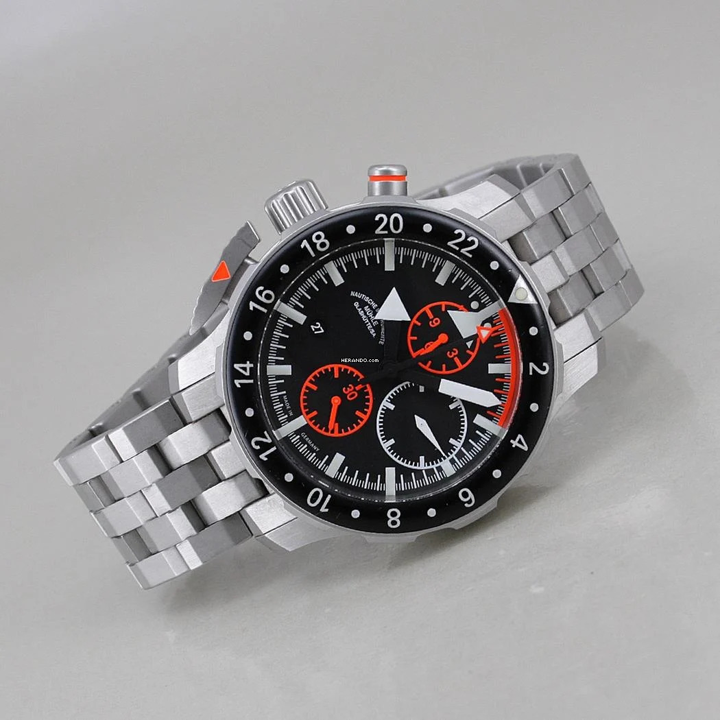  Mühle Glashütte S.A.R. Flieger-Chronograph Automatik Ø 45 mm Edelstahl Full Set Top Zustand 