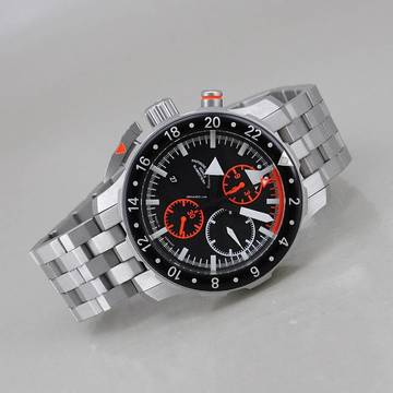  Mühle Glashütte S.A.R. Flieger-Chronograph Automatik Ø 45 mm Edelstahl Full Set Top Zustand 