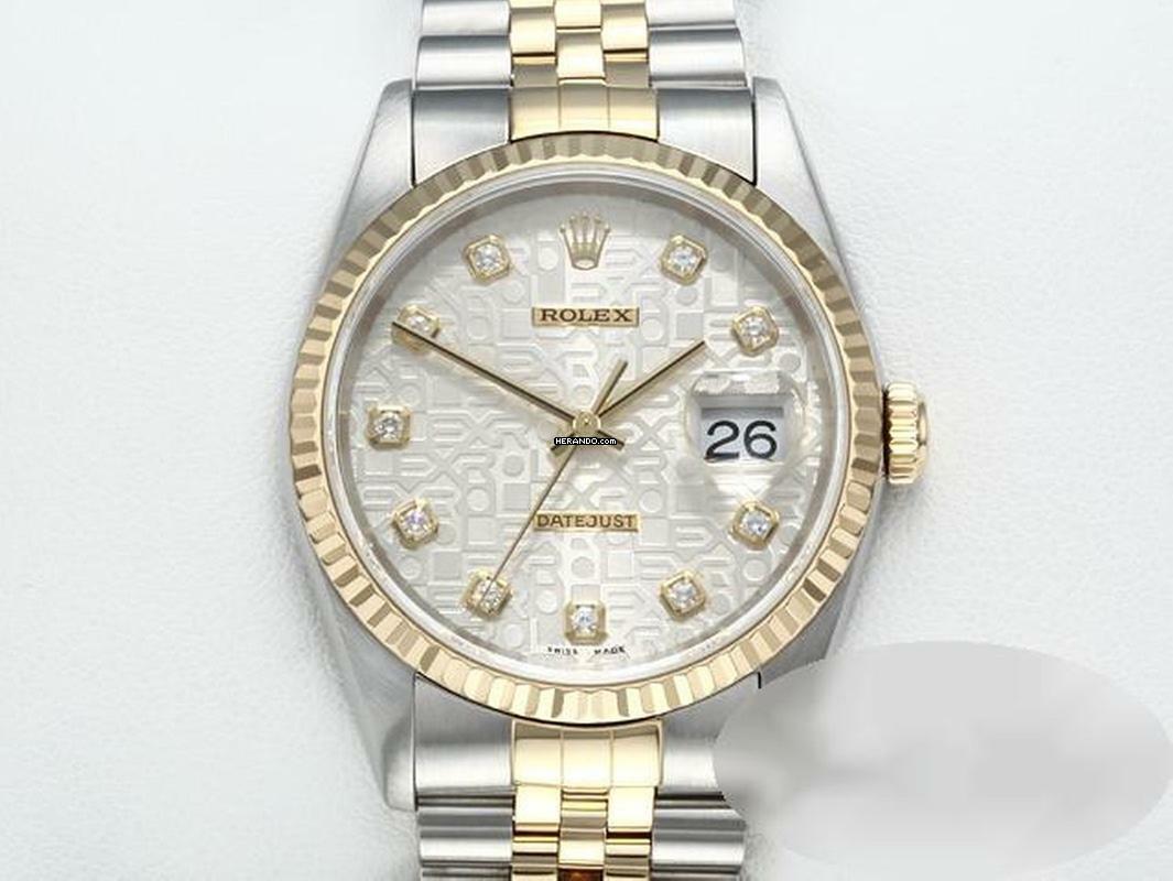 Rolex Datejust 36 36mm 16233 2001 Diamanten Stahl Gelbgold 750 Automatik Gold