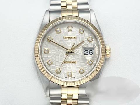  Rolex Datejust 36 36mm 16233 2001 Diamanten Stahl Gelbgold 750 Automatik Gold 