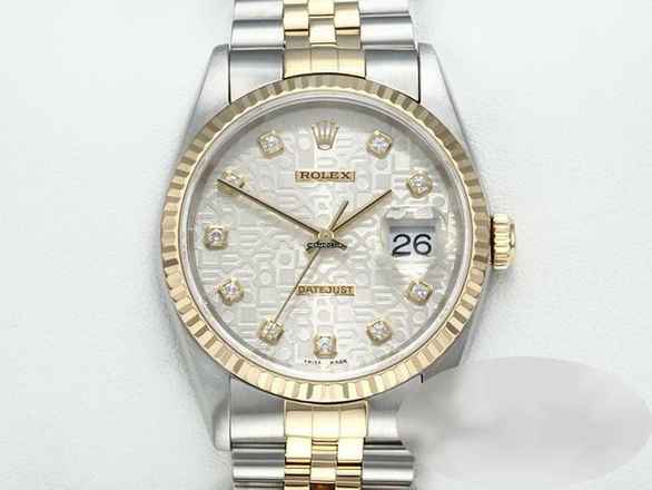  Rolex Datejust 36 36mm 16233 2001 Diamanten Stahl Gelbgold 750 Automatik Gold 