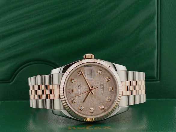  Rolex Datejust 36 Stainless Steel - Rose Gold Jubilee Diamond Dial 