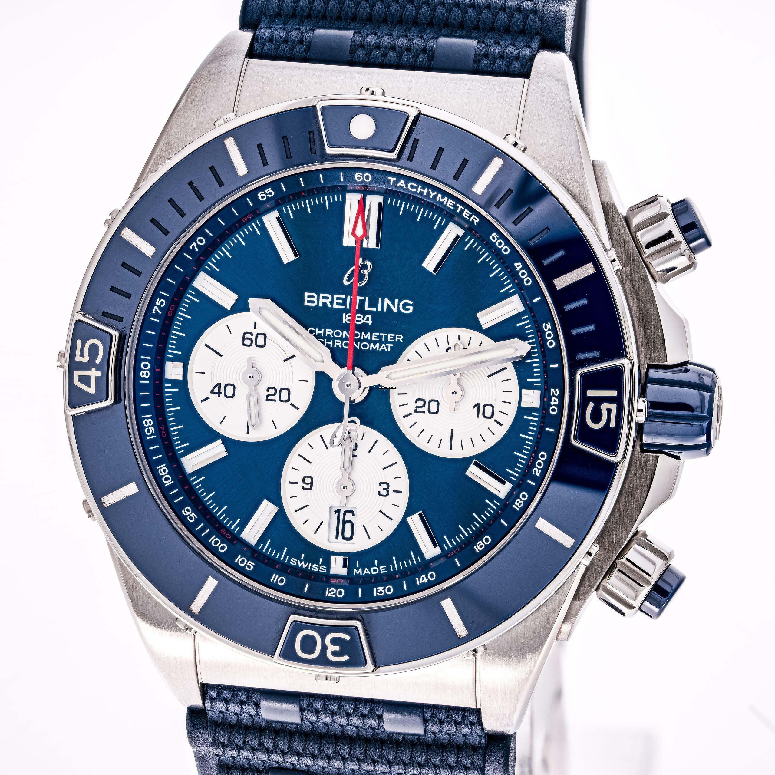 Breitling Chronomat Super Chronomat B01 44 Blue – AB0136161C1S1 – like NEW – 2021 Full Set