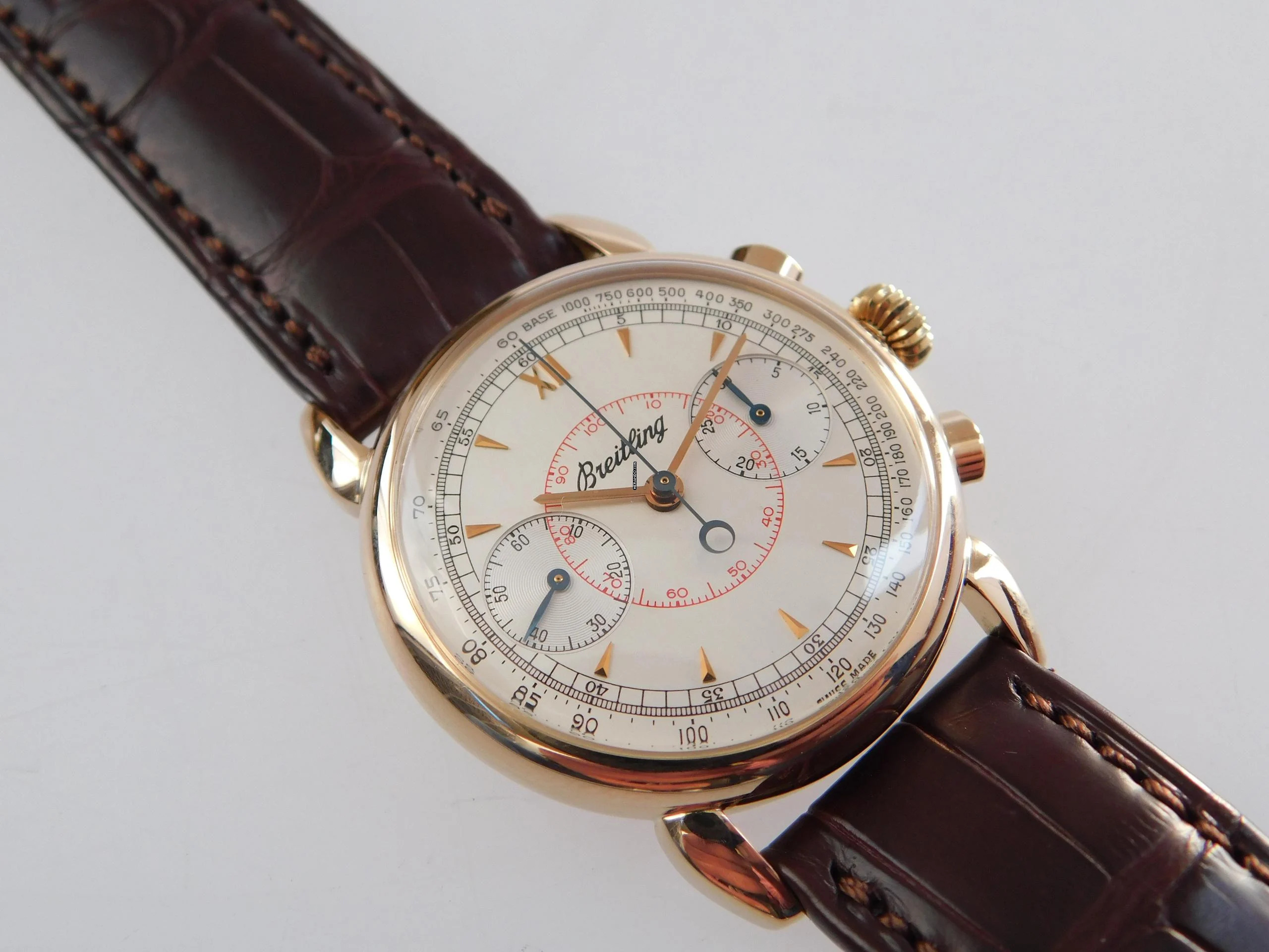 Breitling Montbrillant limited Edition 18 Karat Rotgold No 170 175 im Top Zustand Handaufzug Serie Limitee