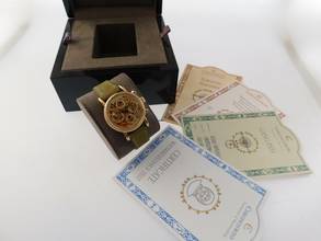 Thumbnail von Chronoswiss Opus Skeleton massiv 18 Karat Gelbgold mit allen Papieren wie Neu Selten Skeletiert original Papiere